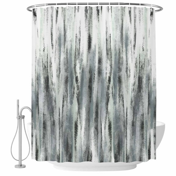 Sage Green Grey Vintage Shower Curtain Set - Small 36" x 72" Washable Bathtub Curtain with 12 Hooks, Retro Abstract Art Waterproof Fabric Stall Shower Curtains for Bathroom/Bathtub Décor