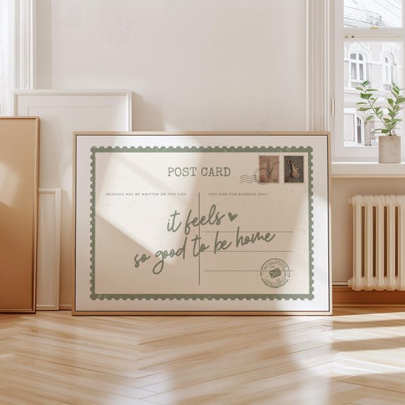 Sage Green Home Quote Print Poster Vintage Postcard Wall Art, Size 16x24 UNFFRAMED F03.1.6l963