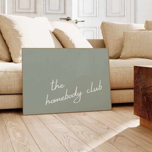 Sage Green Homebody Club Wall Art Minimalist Decor, Unframed Paper Print Size 8x12