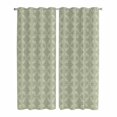 thumbnail image 1 of Sage Green Kitchen Curtains 84 Inch Length, Geometric Flower Leaf Diamond Plaid Retro Grommet Top Bedroom Living Room Curtains, Light Filtering Cafe Curtain Drapes 2 Panels Set 84''x84'', 1 of 9
