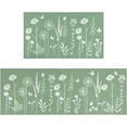 thumbnail image 1 of Sage Green Kitchen Mat Rug Set of 2- Plant Floral Butterfly Kitchen Rugs with Runner Kitchen Decor Accessories Things, Kitchen Rug Mat- Leaves Rugs for Home Kitchen Large- 17x30 and 17x48 Inch, 1 of 6