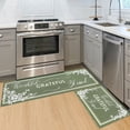 thumbnail image 1 of Sage Green Kitchen Mats for Floor, Sage Green White Floral Kitchen Rugs Set of 2 Carpet Area Rug, Farmhouse Floral Kitchen Decor and Accessories Stuff, 17x30 and 17x47 Inch, 1 of 6
