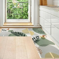 Sage Green Kitchen Mats Set Mats for Floor, Modern Runner Area Rug Floor Mat, 17x30 and 17x47 Inches, Farmhouse Boho Green Kitchen Decor and Accessories, Boho Beige Modern