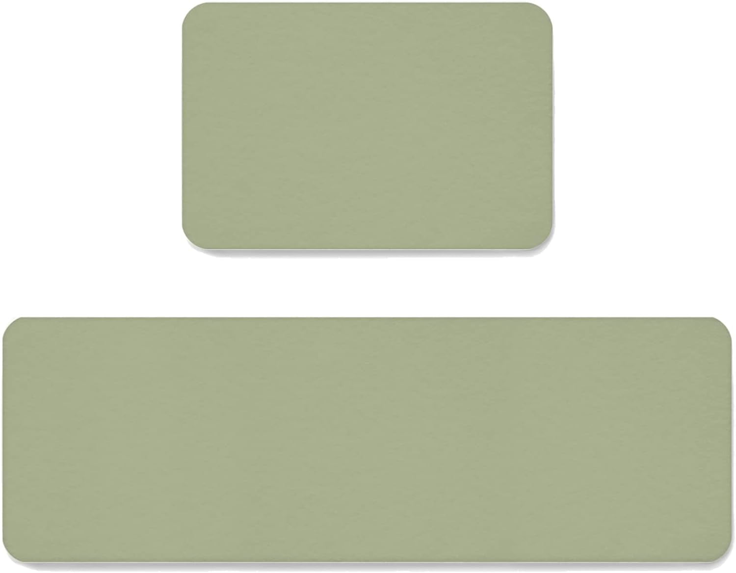 Sage Green Kitchen Rug Set 2 Pieces NonSlip Entryway Doormat
