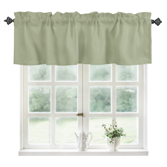 Sage Green Kitchen Valances for Windows 42x12 Inch Kitchen Curtains Valances Rod Pocket Farmhouse Sage Green Decor Bathroom Window Valances for Window Treatment Decor