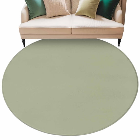 Sage Green Large Area Rugs for Bedroom Living Room, Soft Non Slip Carpet Bedside Rug, Farmhouse Sage Green Decor Round Floor Cover Kitchen Accent Rug 7' for Dining Room/Office