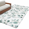 thumbnail image 1 of Sage Green Leaf Area&nbsp;Rug 3x5ft Eucalyptus Leaf Non-Slip&nbsp;Washable Square&nbsp;Rugs Soft Felt Indoor Floor Mat for Bedroom Kitchen Living Room Bathroom, 1 of 9