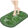 thumbnail image 1 of Sage Green Leaf Bath Mat Bathroom Rugs 31.5"x20" - Elegant Sage Green Oval Floor Rugs- Non Slip Absorbent Thin Diatomaceous Earth Floor Bath Mat-Sage Green Tropical Leaves Decor Stuff Accessories, 1 of 5