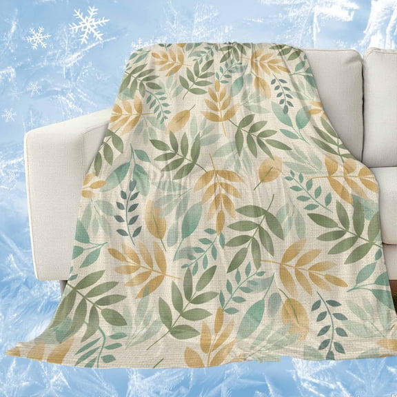 Sage Green Leaf Cooling Blanket, Lightweight Breathable Summer Throw Blanket with Double Sided Cold Effect,Nature Plant Branch Fall Botanical Picnic Beach Blankets Bed Sheet for Hot Sleepers 30"x40"