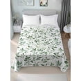 thumbnail image 1 of Sage Green Leaf King Size Flat Sheet, Wrinkleproof & Fadeproof Cooling Flat Bed Sheet Only, Country Eucalyptus Nature Plant Branch Breathable Soft Bedding Top Sheets 105 x 98 Inches, 1 of 8