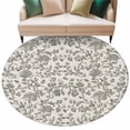 thumbnail image 1 of Sage Green Leaf Large Area Rugs for Bedroom Living Room, Soft Non Slip Carpet Bedside Rug, Retro Farmhouse Plant Floral Branch Round Floor Cover Kitchen Accent Rug 8' for Dining Room/Office, 1 of 9