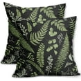 thumbnail image 1 of Sage Green Leaf Pillow Covers 16x16 Set of 2 Black Vintage Style Herbs Fern Floral Botanical Plant Print Spring Decorative Throw Pillow Cases Outdoor Seasonal Farmhouse Decor for Sofa Couch Bed, 1 of 6