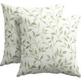 thumbnail image 1 of Sage Green Leaf Pillow Covers 18x18 Inch Set of 2 Neutral Leaves and Branch Outdoor Decorative Throw Pillows Rustic Farmhouse Pillowcases Cushion Covers for Couch Home Decor, 1 of 6