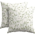 thumbnail image 1 of Sage Green Leaf Pillow Covers 20x20 Inch Set of 2 Neutral Leaves and Branch Outdoor Decorative Throw Pillows Rustic Farmhouse Pillowcases Cushion Covers for Couch Home Decor, 1 of 1