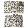 thumbnail image 1 of Sage Green Leaf Placemats Set of 4 Vintage Farmhouse Boho Pastoral Tribal Place Mats Indoor Wipeable Table Mats Washable Cloth Dining Table Placemats for Kitchen Holiday Party Home Decor 13x19 Inch, 1 of 9