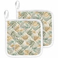 thumbnail image 1 of Sage Green Leaf Pot Holders for Kitchen Heatproof Potholder, 2 Pack Nature Plant Branch Fall Botanical Hot Pads Multipurpose Oven Pads Cloth Potholders Trivet for Cooking and Baking, 1 of 8