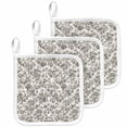 thumbnail image 1 of Sage Green Leaf Pot Holders for Kitchen Heatproof Potholder, 3 Pack Retro Farmhouse Plant Floral Branch Hot Pads Multipurpose Oven Pads Cloth Potholders Trivet for Cooking Baking, 1 of 8