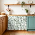 thumbnail image 1 of Sage Green Leaf Sink Skirt 11"Wx13"L,Dustproof Under Sink Curtain with Self Adhesive Tape,Country Eucalyptus Nature Plant Branch Cabinet Curtain Cover for Bathroom Vanity,Kitchen Storage Shelf, 1 of 9