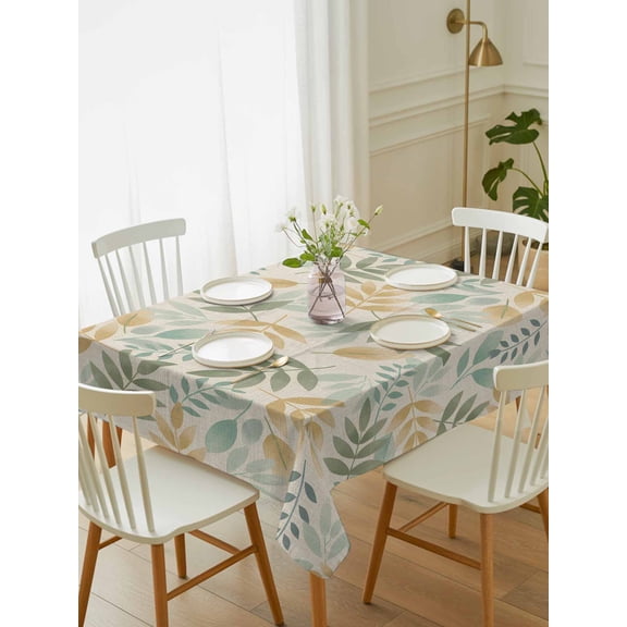 Sage Green Leaf Tablecloth Rectangle Table Cloth 52x70, Waterproof Tablecloth Outdoor Table Cloth, Nature Plant Branch Fall Botanical Washable Table Cover for Kitchen Dinning Party