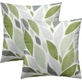 thumbnail image 1 of Sage Green Leaf Throw Pillow Cover 16x16 Inch Pack of 2 Spring White and Green Cushion Pillow Case Square Cotton Watercolor Eucalyptus Pillowcase for Summer Party Bed Sofa Home Car Bedroom Outdoor, 1 of 6