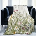 thumbnail image 1 of Sage Green Leaf Vintage Floral Herb Blanket, Soft Blankets Flannel Bed Throw Cozy Lightweight Plush Gifts for Women Girls Sofa Couch Bedroom Living Rooms Warm All Season, Home Decor, 60"x50", 1 of 6
