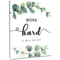 thumbnail image 1 of Sage Green Leaf Wall Art Eucalyptus Plant with White Floral Bathroom Canvas Wall Art Funny Motivational for Office Painting Wood Framed Prints Wall Decor for Living Room Bathroom Dorm,12x16 inches, 1 of 6