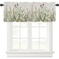 thumbnail image 1 of Sage Green Leaf Wildflower Kitchen Curtains Valances for Windows Spring Summer Leaves Rod Pocket Valance Window Treatments Farmhouse Toppers Curtain 54x18 Inch for Bedroom Bathroom Living Room Decor, 1 of 6