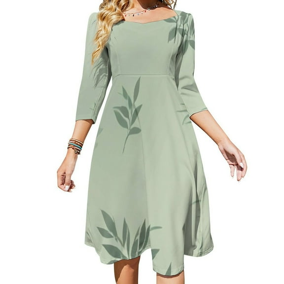 Sage Green Leave Dress Summer Dresses Woman Street Style Big Size Casual Dress