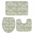 thumbnail image 1 of Sage Green Leaves Bath Mat 3 Piece Bathroom Rug Set, Vintage Abstract Art Botanical Non Slip Bath Rug Contour Mat and Toilet Lid Cover, Absorbent Shower Mats Soft Bath Rugs and Mats Sets, 1 of 8