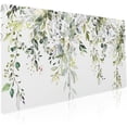 thumbnail image 1 of Sage Green Leaves Gaming Mouse Pad XXL Spring Summer Floral Extended Large Desk Mat White Big Mousepad Non-Slip Rubber Base Stitched Edge Long Mousepad for Desktop Office Gamer, 35.4 x 15.7 inches, 1 of 14