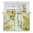 thumbnail image 1 of Sage Green Leaves Kitchen Curtains 54 Inch Length, Summer Botanical Farmhouse Watercolor Leaf Tiers Curtains for Bathroom Bedroom Cafe, Light Filtering Window Treatment Drapes 2 Panels 42"Wx54"L, 1 of 8