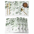 thumbnail image 1 of Sage Green Leaves Placemats Set of 12, Summer Botanical Placemats for Dining Table, Place Mats for Kitchen Tabletop, Waterproof Wipeable Dining Table Mats Set, 1 of 9