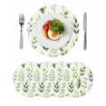 thumbnail image 1 of Sage Green Leaves Round 15 Inch Placemats Set of 4, Summer Botanical Farmhouse Leaf Watercolor HeatResistant Non Slip Place Mats for Dining Table, Wipeable Braided Kitchen Table Mats for Housewarming, 1 of 9