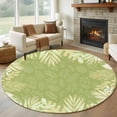 thumbnail image 1 of Sage Green Leaves Round Area Rug 8Ft Washable Large Circle Rugs for Living Room Dorm, Summer Botanical Pastoral Non-Slip Carpet Floor Mats Indoor Outdoor Carpet Runner Aesthetic Home Decor, 1 of 8