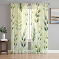 thumbnail image 1 of Sage Green Leaves Sheer Curtains 84 Inch Length 2 Panels Set Window Treatments, Summer Botanical Farmhouse Leaf Rod Pocket Semi Curtains for Living Room/Bedroom/Kitchen Décor, 104"W x 84"L, 1 of 7