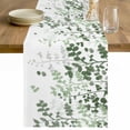 thumbnail image 1 of Sage Green Leaves Table Runner - 120 Inch Long Summer Botanical Cotton and Linen Blended Dress Scarves Farmhouse Table Runner for Kitchen Dining, Coffee Table, 13" x 120", 1 of 8