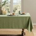 thumbnail image 1 of Sage Green Linen Table Cloth Rectangle Tablecloth Waterproof Spillproof Cross-Star Textured Table Cloth, Decorative Rustic Farmhouse Style for Dining/Party/Buffet/Wedding,60x102 Inch, 1 of 7
