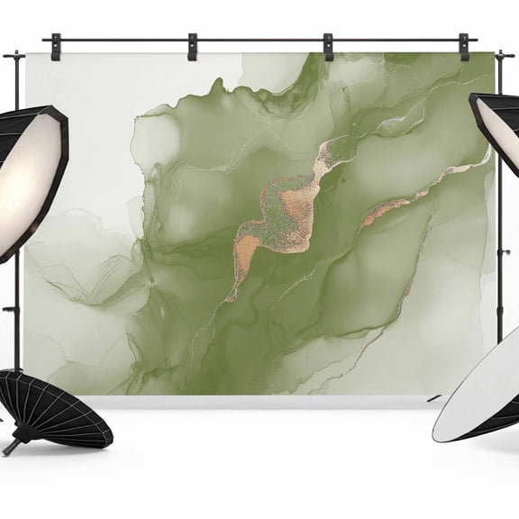 Sage Green Marble Backdrop for Photography,Fabric Photo Background Backdrop,Modern Ombre Abstract Ink Painting Art Photo Booth Background for Portrait Photoshoot Video Wedding Decoration Banner 7x5ft