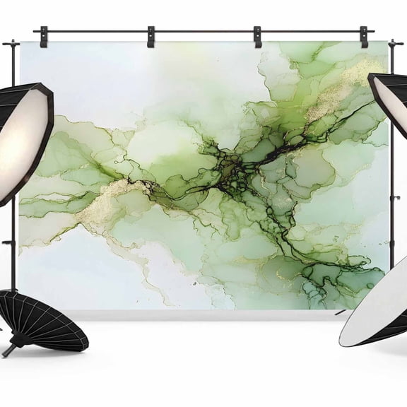 Sage Green Marble Backdrop for Photography, Green Ombre Artwork Photo Backdrop Portrait Background Party Banner Photo Backgrounds for Studio Booth Props, 10x8ft