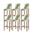 thumbnail image 1 of Sage Green Marble Bar Stool Covers Set of 6, Modern Ombre Abstract Ink Painting Art Stretch Washable Bar Chair Covers with Backs, Removable Pub Counter Height Chair Cover for Kitchen Dining Room Cafe, 1 of 7