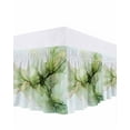 thumbnail image 1 of Sage Green Marble Bed Skirt King Size 16" Drop Green Ombre Artwork Ruffled Wrap Around Bed Skirts Adjustable Elastic Bedskirt Dust Ruffle for King Size Bed, 1 of 7