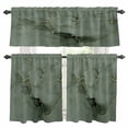 thumbnail image 1 of Sage Green Marble Kitchen Curtains Sets for Windows 36 Inch Length, Modern Abstract Art Ink Painting Rod Pocket Window Treatments Tier Curtains and Valances Set for Bedroom/Bathroom, 1 of 8