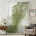 thumbnail image 1 of Sage Green Marble Sheer Curtains 54 Inches Long, Modern Ombre Abstract Ink Painting Art Light Filering Curtains, Breathable Simi Curtain Privacy Drapes for Kitchen Bathroom Small Window Treatment, 1 of 9