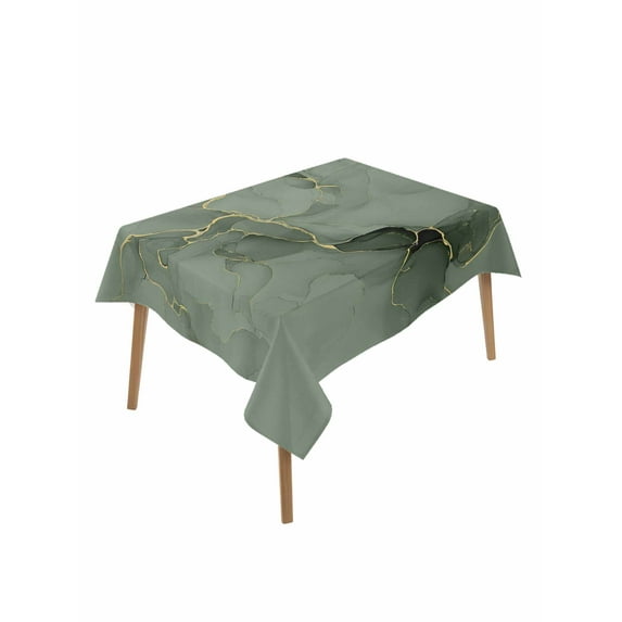 Sage Green Marble Table Cloth, Modern Abstract Art Ink Painting Waterproof Tablecloth for Rectangle Tables, Reusable Washable Fabric Table Cover for Restaurant Kitchen Dining Tables 60"x84"