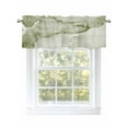 thumbnail image 1 of Sage Green Marble Valances for Windows, Rod Pocket Kitchen Valance Curtains - Soft & Washable Small Window Treatment for Living Room,&nbsp;Bathroom, Fluid Art, 54x18inch, 1 of 9