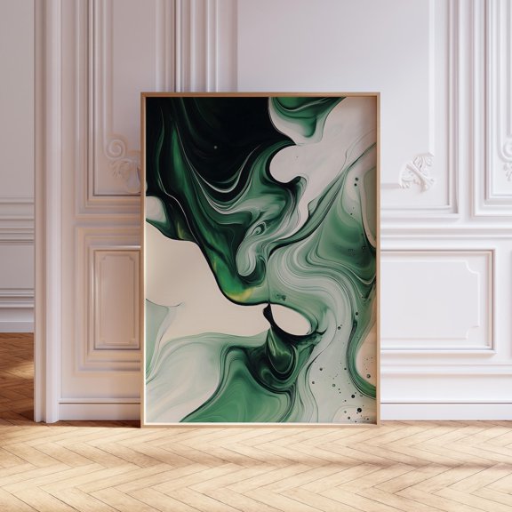 Sage Green Minimal Wave Wall Art, Unframed Paper Print Size 8x12