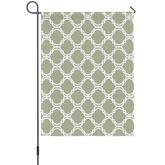 Sage Green Moroccan House Flags For Outdoor, Modern Geometric Morocco Abstract Art Small Double Side Yard Flags Weather Proof House Decor for Lawn Outside Holiday 28 x 40 Inches
