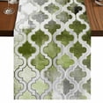 thumbnail image 1 of Sage Green Morocco 120 Inch Table Runner, Vintage Grey Shabby Chic Plaid Farmhouse Dresser Scarf Cotton & Linen Tablerunner for Dining/Kitchen Island/Holiday Party Décor 13" x 120", 1 of 9