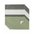thumbnail image 1 of Sage Green Morocco Cloth Napkins Set of 6 Reusable Dinner Napkins, Modern Stitching Geometric Striped Grey Cocktail Napkin Washable Table Napkins for Wedding/Holiday Party/Baby Shower 20"x20", 1 of 7
