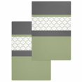 thumbnail image 1 of Sage Green Morocco Kitchen Dish Towels for Drying Dishes Set of 2, Modern Stitching Geometric Striped Grey Waffle Weave Microfiber Hand Tea Bathroom Towels Quick Dry & Absorbent Towel 15.7x23.6, 1 of 7